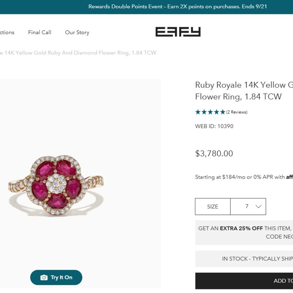 Effy Ruby Royale Ring - image 1
